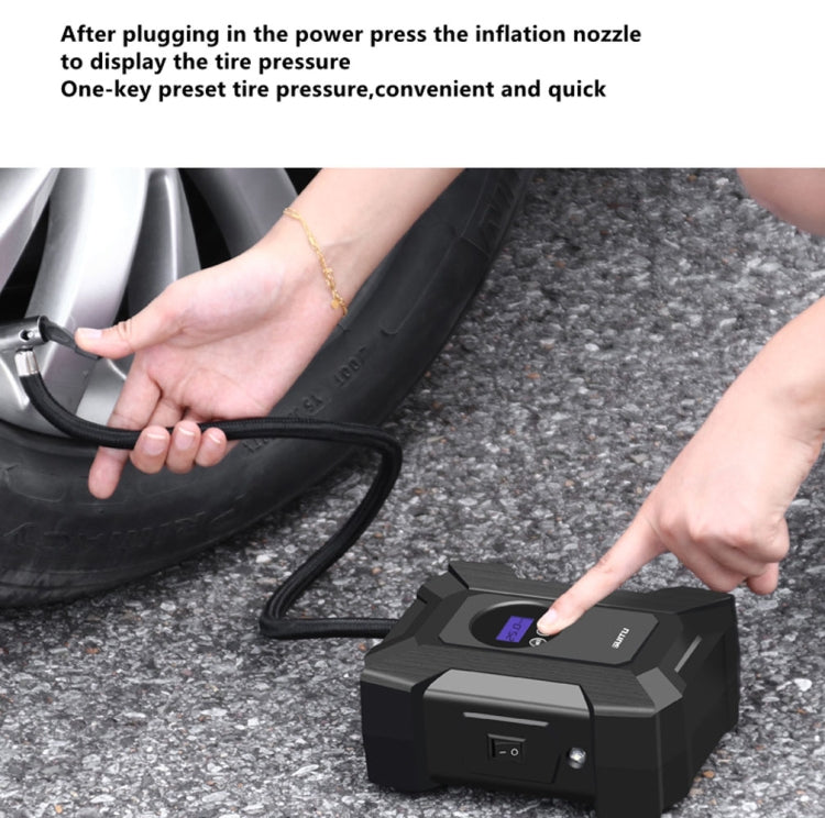 SUITU  ST-818  DC 12V Wired Car Air Pump Tire Inflator With LED Lighting Digital Display Model+Toolbox