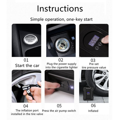 SUITU  ST-818  DC 12V Wired Car Air Pump Tire Inflator With LED Lighting Digital Display Model+Toolbox