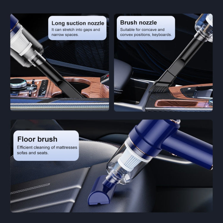 SUITU  ST-6638 Car Wireless Vacuum Cleaner Suction and Blower Integrated With Light ,Spec: Luxury  Type-A Charge