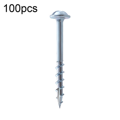 RUITOOL ST4 100pcs Woodworking Slant Hole Screws Half Tooth Self Tapping Phillips Bolt 50mm