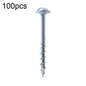 RUITOOL ST4 100pcs Woodworking Slant Hole Screws Half Tooth Self Tapping Phillips Bolt 50mm