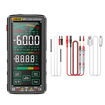 ANENG 683 Smart Touch Screen Automatic Range Rechargeable Multimeter(Black)