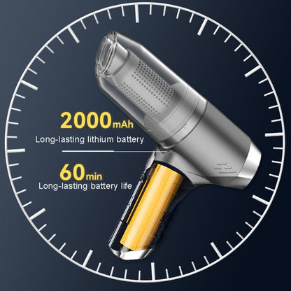 SUITU ST-6671 Wireless Car Vacuum Cleaner Small Handheld Blowing and Suction Dual Use, Style: Basic Model White+Floor Brush