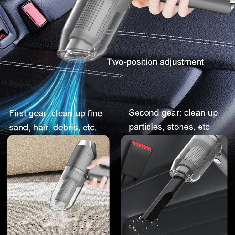 SUITU ST-6671 Wireless Car Vacuum Cleaner Small Handheld Blowing and Suction Dual Use, Style: Basic Model White+Floor Brush