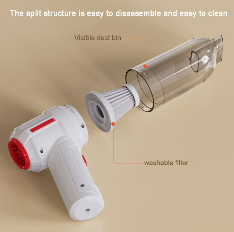 SUITU  ST-6629 3 In 1 5500pa Car Wireless Vacuum Cleaner Blowing Suction And Pumping 3 Modes White -Seat Charge