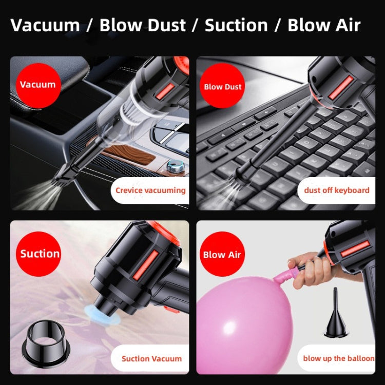 SUITU  ST-6629 3 In 1 5500pa Car Wireless Vacuum Cleaner Blowing Suction And Pumping 3 Modes White -Seat Charge