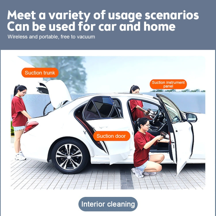 SUITU  ST-6629 3 In 1 5500pa Car Wireless Vacuum Cleaner Blowing Suction And Pumping 3 Modes Black -USB Cable