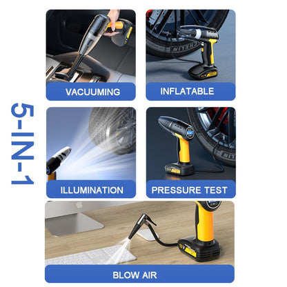 SUITU ST-6637  Wireless Model 5 In 1 60W  Double Motor Car Vacuum Cleaner With Blowing Air Pump Pressure Measuring Lighting Function
