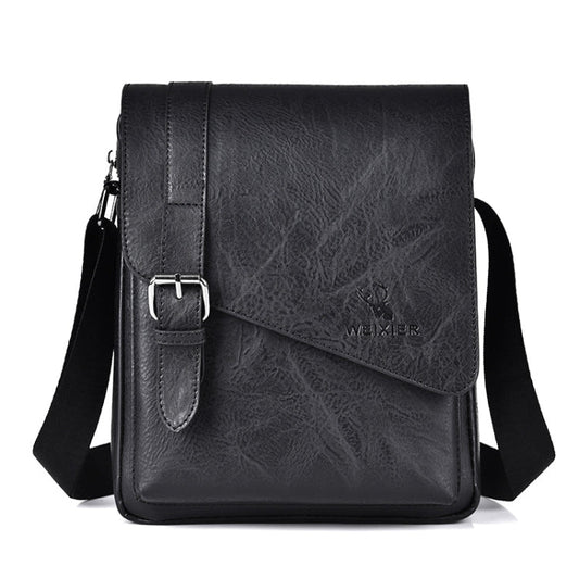 WEIXIER D266 Retro Crossbody Large Capacity Messenger Bag Shoulder Bag Tot Backpack(Black)
