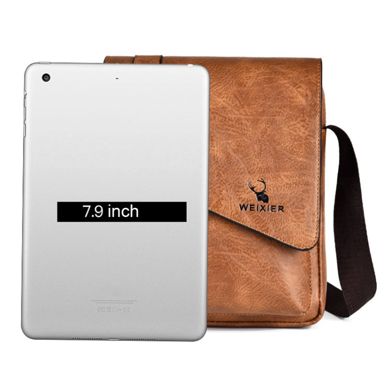 WEIXIER D266 Retro Crossbody Large Capacity Messenger Bag Shoulder Bag Tot Backpack(Light Brown)