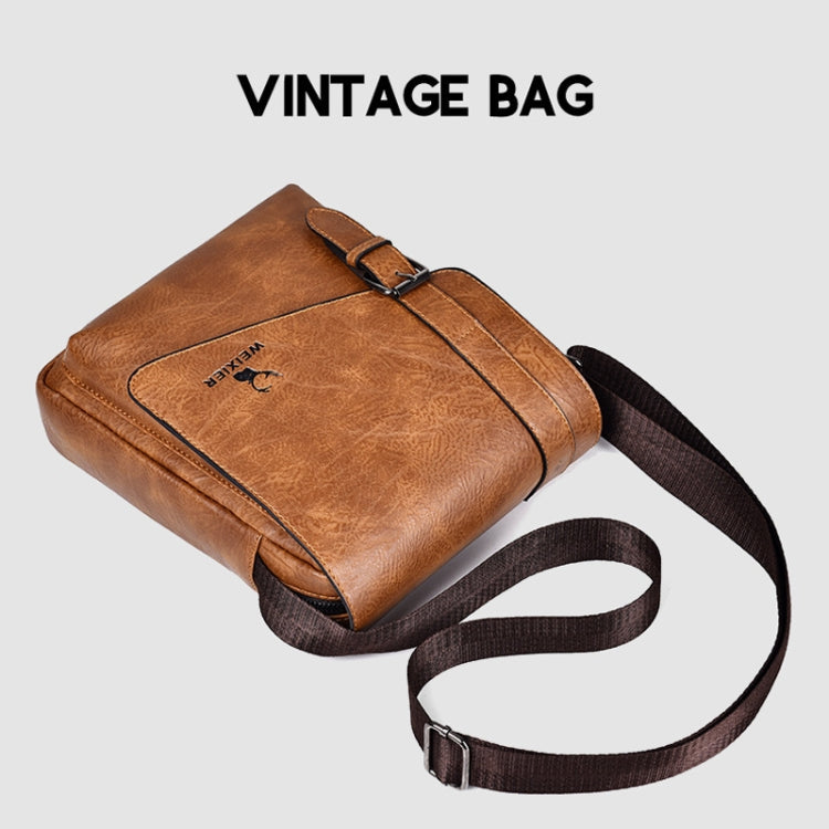 WEIXIER D266 Retro Crossbody Large Capacity Messenger Bag Shoulder Bag Tot Backpack(Light Brown)