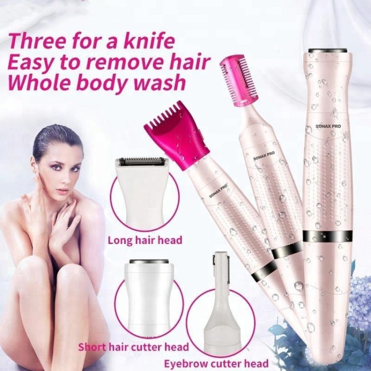 SONAX PRO SN-8855 3 In 1 Shaver Lady Electric Hair Removal Instrument(Pink)