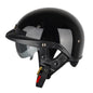 Casque Demi-Coque Moto SOMAN Réglable avec Visière Intérieure, Taille : XXL (Noir Brillant)