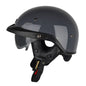 SOMAN Motorcycle Half Helmet Adjustable Helmet With Inner Mirror, Size: XXL(Cement Gray)
