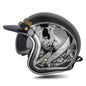 SOMAN Motorcycle Four Seasons Carbon Fiber Half Helmet, Color: Carbon Fiber Silver Lightning(S)