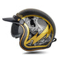 SOMAN Motorcycle Four Seasons Carbon Fiber Half Helmet, Color: Carbon Fiber Gold Lightning(S)