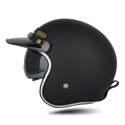 Casque demi-visage SOMAN moto quatre saisons en fibre de carbone, couleur : noir mat FRP (XXL)