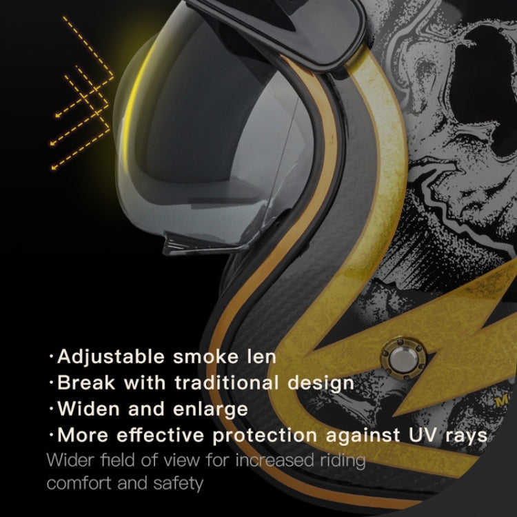 Casque demi-jet SOMAN Moto Quatre Saisons en fibre de carbone, Couleur: FRP Blanc Perle (XL)