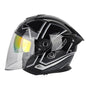 SOMAN Motorcycle Electric Bicycle Dual Lens Riding Helmet, Size: S(Black Silver)