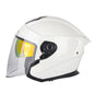 Casque de moto et vélo électrique à double lentille SOMAN, taille : M (blanc nacré)