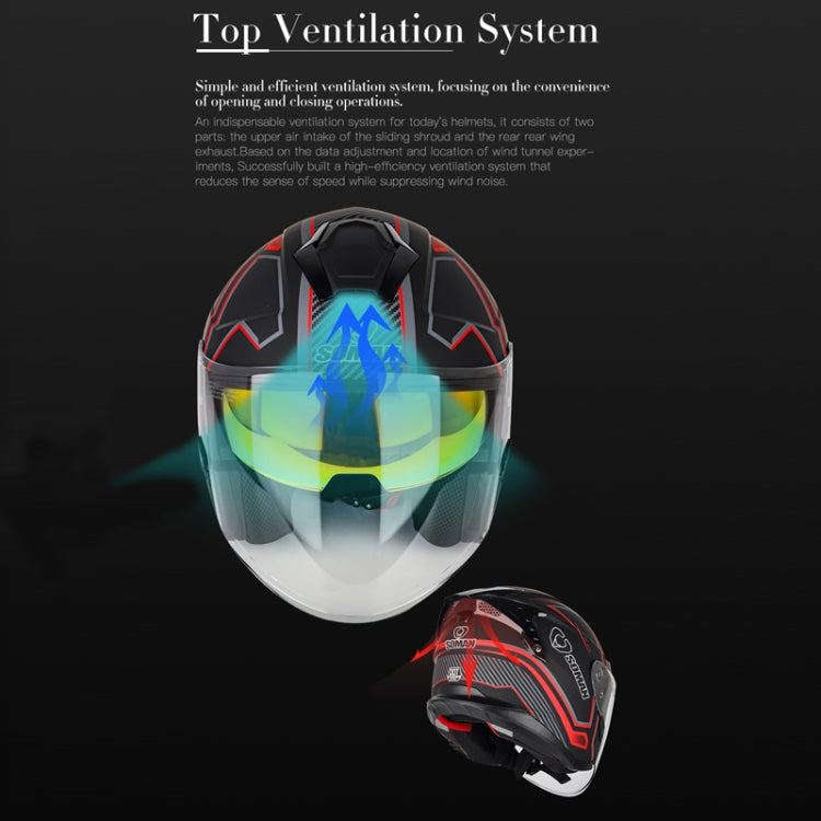 Casque de moto et vélo électrique à double lentille SOMAN, taille : M (blanc nacré)