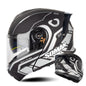 SOMAN Racing Motorcycle Double Lens Riding Safety Helmet, Size: M(Prince Charle Silver Gray)