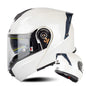 Casque de sécurité à double lentille pour moto SOMAN Racing, Taille : L(Blanc nacré)