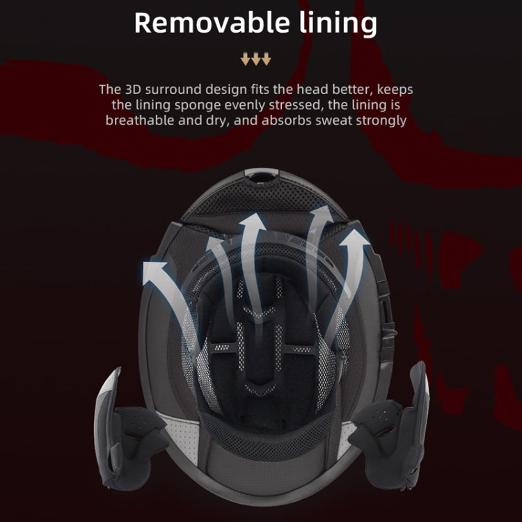 SOMAN Racing Motorcycle Double Lens Riding Safety Helmet, Size: XL(Silver Gray Black Vision)