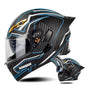 SOMAN Motorcycle Dual Lens Riding Peel-Off Full Coverage Helmet, Size: S(Matt Black Blue)
