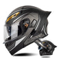 SOMAN Motorcycle Dual Lens Riding Peel-Off Full Coverage Helmet, Size: M(Black Gray Track)
