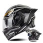 SOMAN Motorcycle Dual Lens Riding Peel-Off Full Coverage Helmet, Size: XL(Bright Black White)