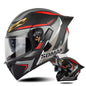 Casque intégral double écran détachable SOMAN pour moto, Taille : XL (Vision Rouge Gris)