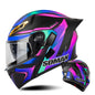 SOMAN Motorcycle Dual Lens Riding Peel-Off Full Coverage Helmet, Size: XL(Sapphire Vision)