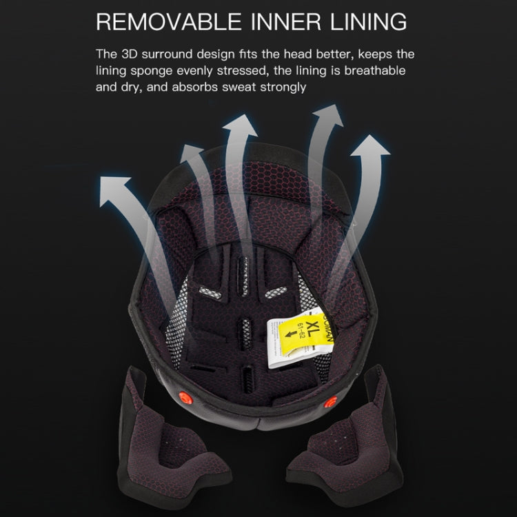 SOMAN Motorcycle Dual Lens Riding Peel-Off Full Coverage Helmet, Size: L(Bright Black)