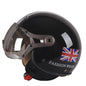 GXT Electric Vehicle Half Cover Helmet Four Seasons Retro Helmet, Size: M(Bright Black Flower)