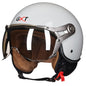 GXT Electric Vehicle Half Cover Helmet Four Seasons Retro Helmet, Size: L(Cold Gray)