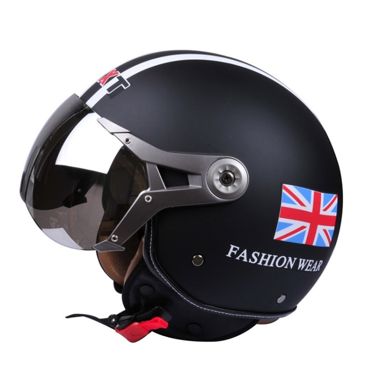 Casque Demi-Coque Véhicule Électrique GXT Casque Rétro Quatre Saisons, Taille : XL (Fleur Noir Mat)