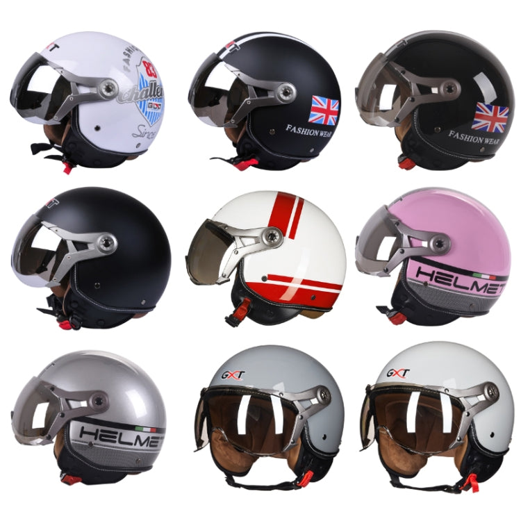 Casque Demi-Coque Véhicule Électrique GXT Casque Rétro Quatre Saisons, Taille : XL (Fleur Noir Mat)