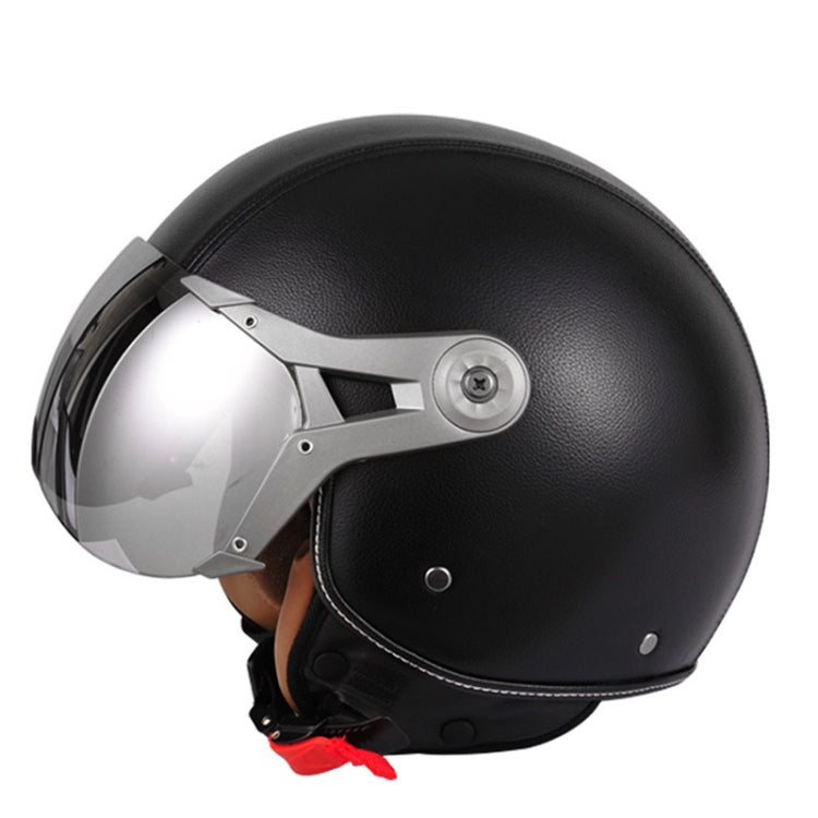 Casque rétro demi-couverture pour véhicule électrique GXT toutes saisons, taille : XL (noir)