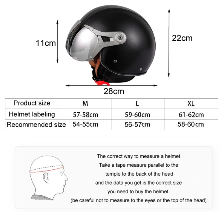 Casque rétro demi-couverture pour véhicule électrique GXT toutes saisons, taille : XL (noir)