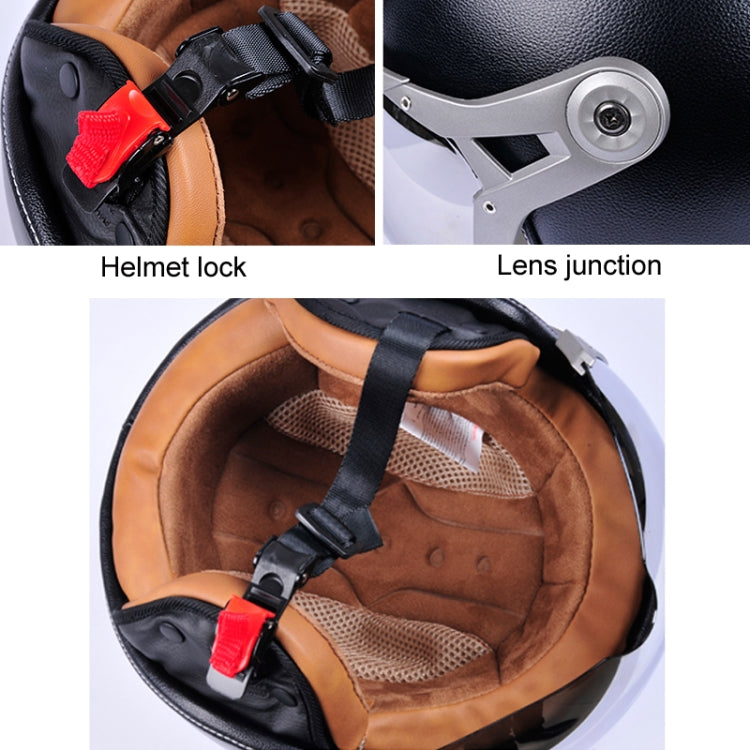 GXT Electric Vehicle Half Cover Four Seasons Retro Helmet, Size: L(White Red)