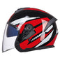 GXT Electric Vehicle Four Seasons Sun Protection & Windshield Double Lens Helmet, Size: L(Bright Black Red)