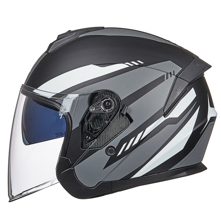 Casque GXT pour véhicule électrique, double lentille, protection solaire et pare-brise quatre saisons, taille : L (noir mat et gris)
