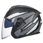 Casque GXT pour véhicule électrique, double lentille, protection solaire et pare-brise quatre saisons, taille : L (noir mat et gris)