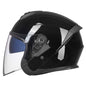 Casque de véhicule électrique GXT Double Lentille Anti-UV et Anti-Vent Quatre Saisons, Taille : L (Noir Brillant)