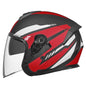 GXT Electric Vehicle Four Seasons Sun Protection & Windshield Double Lens Helmet, Size: XL(Matt Black Red)