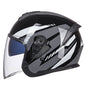 GXT Electric Vehicle Four Seasons Sun Protection & Windshield Double Lens Helmet, Size: XL(Bright Black Gray)