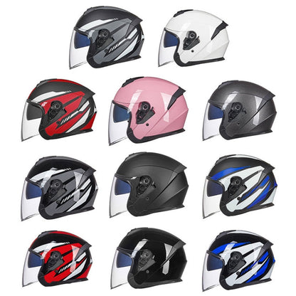 Casque GXT pour véhicule électrique, double écran, protection solaire et pare-brise quatre saisons, taille : L (noir mat)