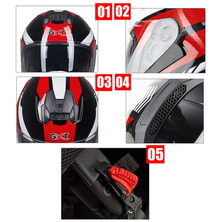 GXT Electric Vehicle Four Seasons Sun Protection & Windshield Double Lens Helmet, Size: M(Bright Black Gray)