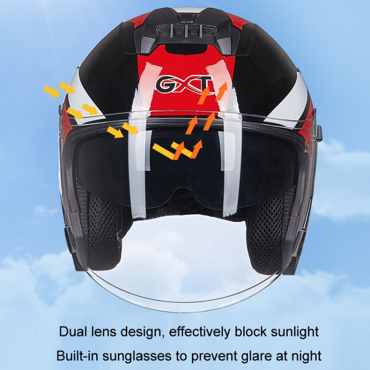Casque GXT pour véhicule électrique, double visière, protection solaire et pare-brise quatre saisons, taille M (blanc vif)